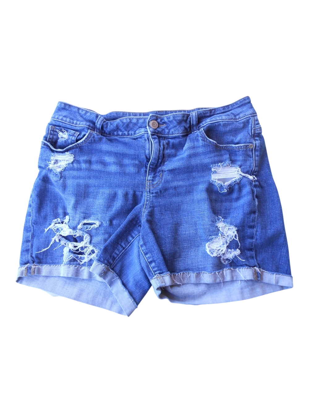 Maurices Ripped Blue Denim Jean Shorts